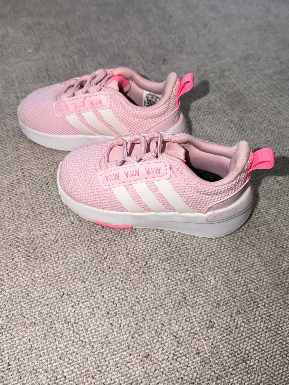 adidas Pink and White Kids' Athletic Sneakers